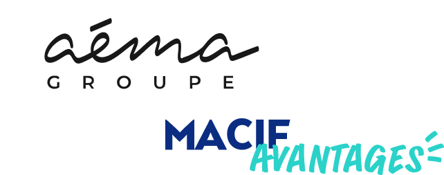 Logos AEMA et MACIF AVANTAGES